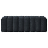 Summer Black Chenille Upholstered Channel Accent Bench from Coaster - Luna Furniture