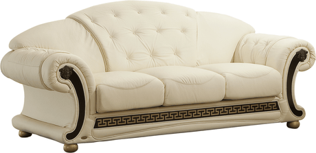 Apolo Ivory Italian Leather Sofa from ESF Furniture - Luna Furniture