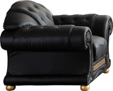 Apolo Black Italian Leather Chair from ESF Furniture - Luna Furniture