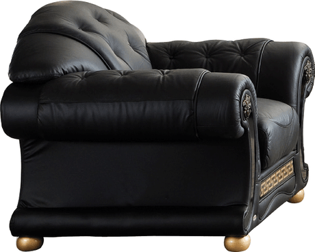 Apolo Black Italian Leather Chair from ESF Furniture - Luna Furniture
