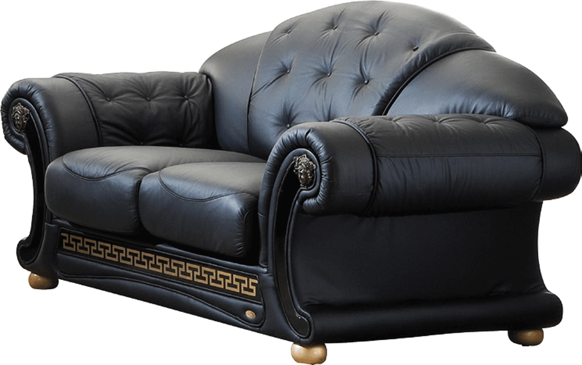 Apolo Black Italian Leather Loveseat from ESF Furniture - Luna Furniture