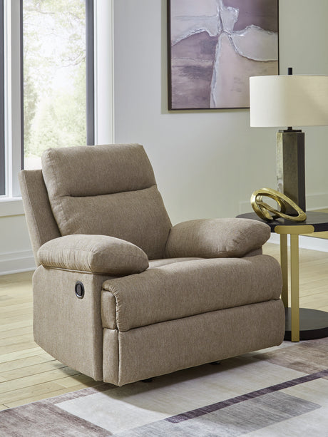 Side-Swipe Mocha Recliner from Ashley - Luna Furniture