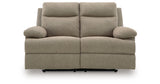 Side-Swipe Mocha Reclining Loveseat from Ashley Furniture - Luna Furniture