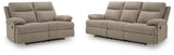 Side-Swipe Sofa and Loveseat in Mocha from Ashley - Luna Furniture