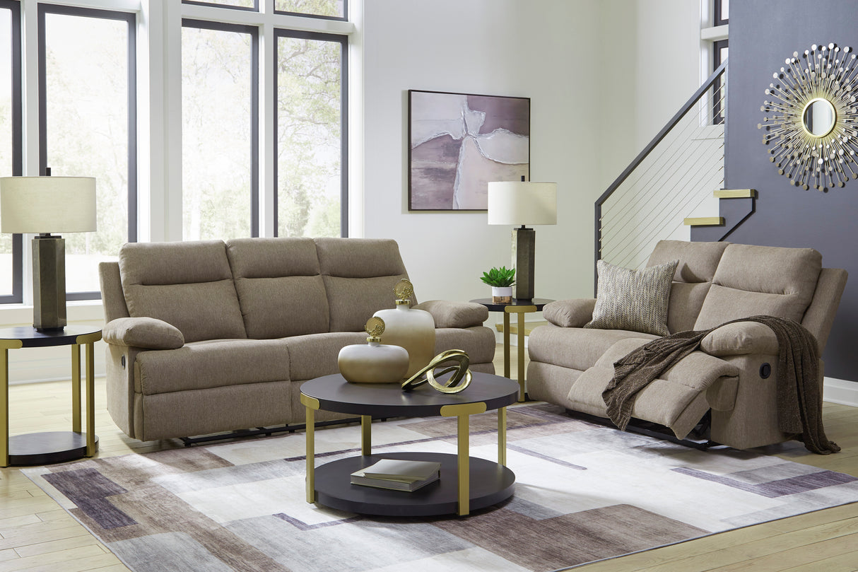 Side-Swipe Mocha Reclining Living Room Set