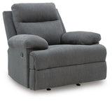 Side-Swipe Charcoal Reclining Sofa, Loveseat and Recliner from Ashley - Luna Furniture