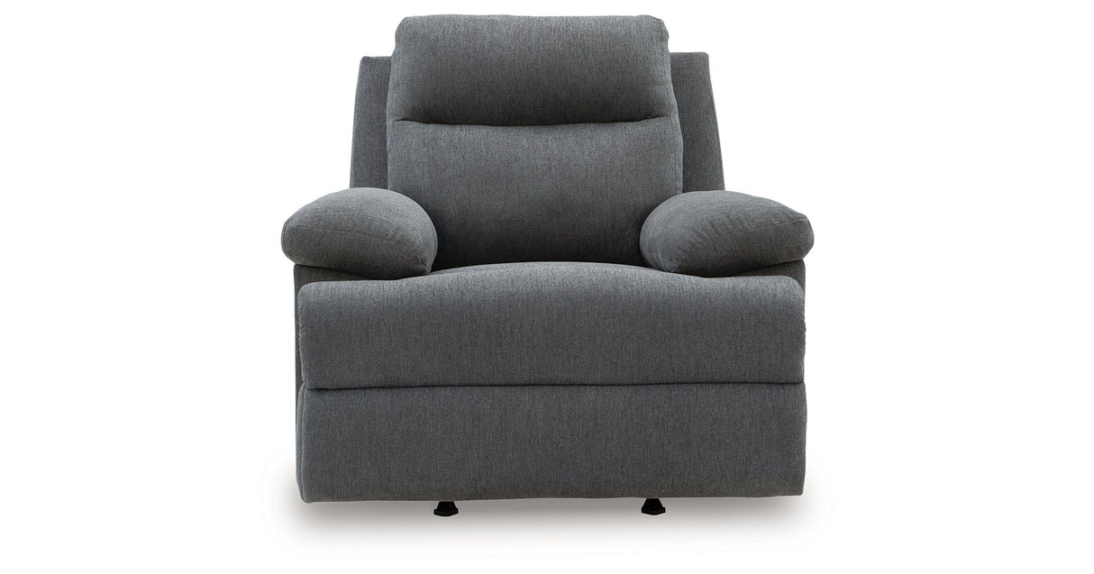 Side-Swipe Charcoal Recliner from Ashley Furniture - Luna Furniture