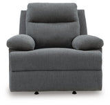 Side-Swipe Charcoal Reclining Sofa, Loveseat and Recliner from Ashley - Luna Furniture