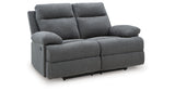 Side-Swipe Charcoal Reclining Loveseat from Ashley Furniture - Luna Furniture