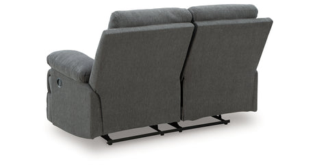 Side-Swipe Charcoal Reclining Loveseat from Ashley Furniture - Luna Furniture