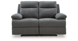 Side-Swipe Charcoal Reclining Loveseat from Ashley Furniture - Luna Furniture