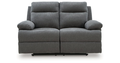 Side-Swipe Charcoal Reclining Loveseat from Ashley Furniture - Luna Furniture