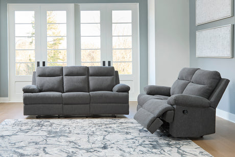 Side-Swipe Charcoal Reclining Living Room Set from Ashley - Luna Furniture
