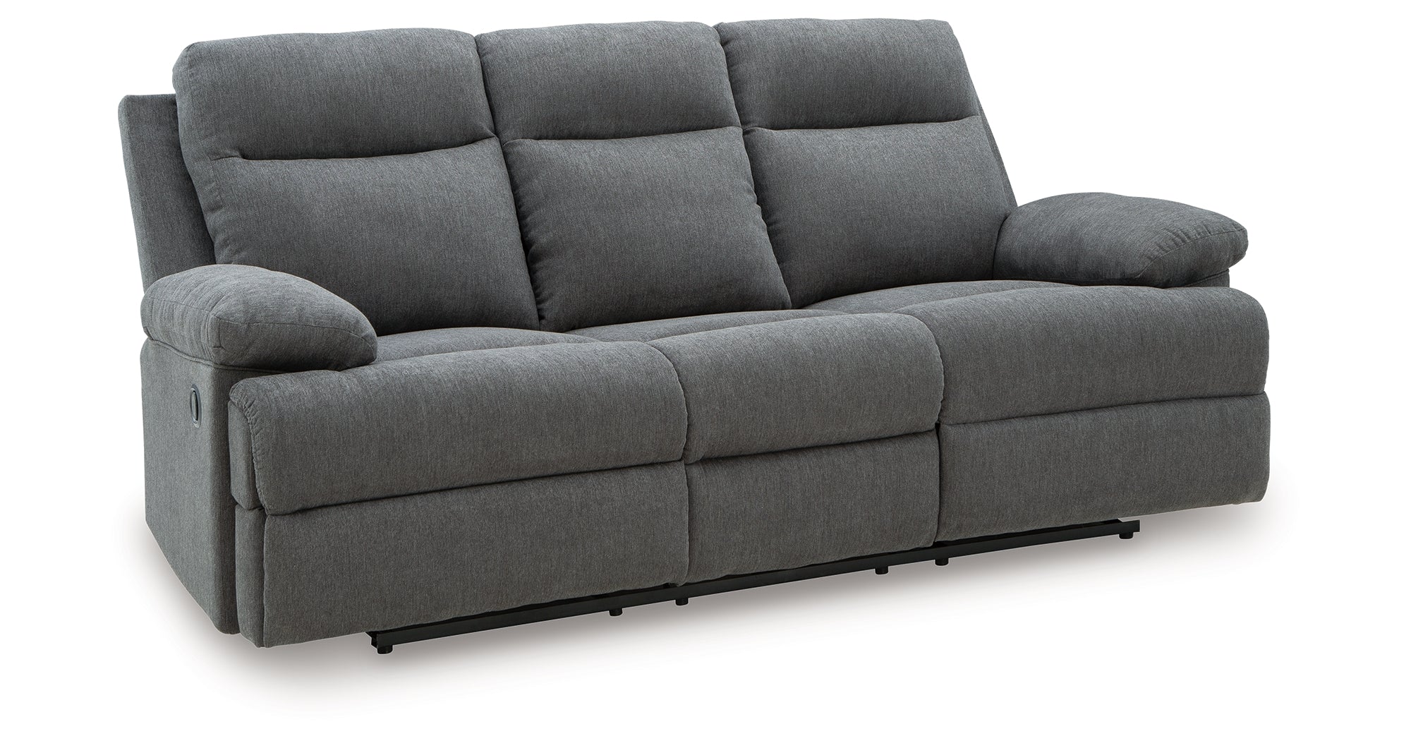 Ashley Side-Swipe Mocha Reclining Sofa with Drop Down Table – Luna