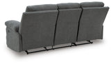 Side-Swipe Charcoal Reclining Sofa, Loveseat and Recliner from Ashley - Luna Furniture