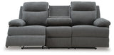 Side-Swipe Charcoal Reclining Sofa, Loveseat and Recliner from Ashley - Luna Furniture