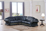 Apolo Black Italian Leather LAF Sectional from ESF Furniture - Luna Furniture