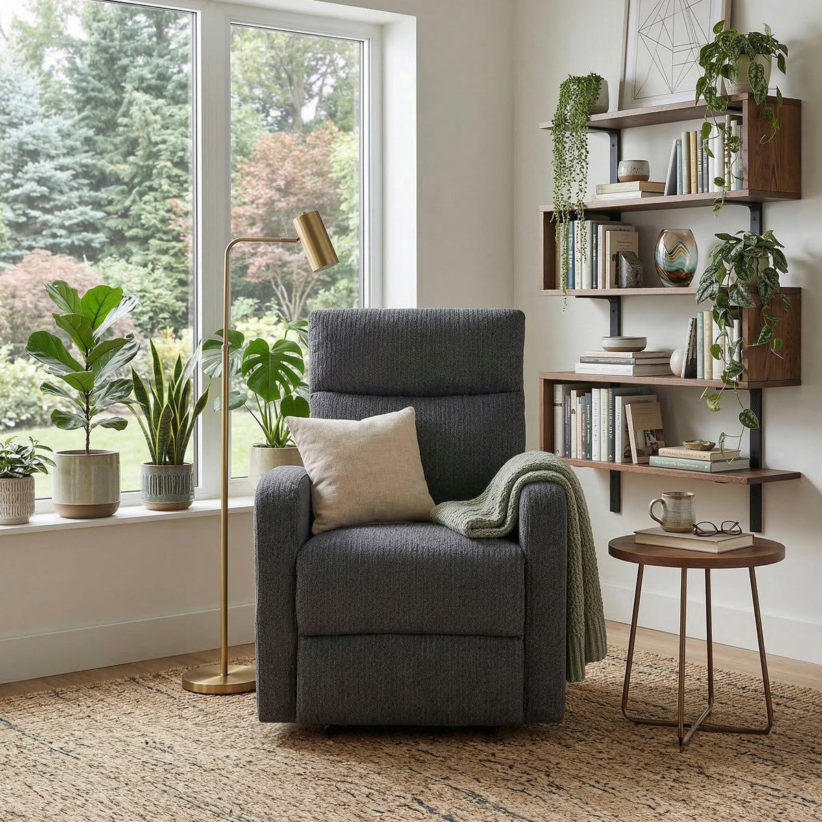 Hadley Taupe Swivel Glider Reclining Chair