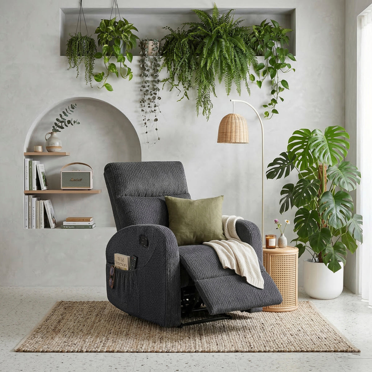 Hadley Taupe Swivel Glider Reclining Chair