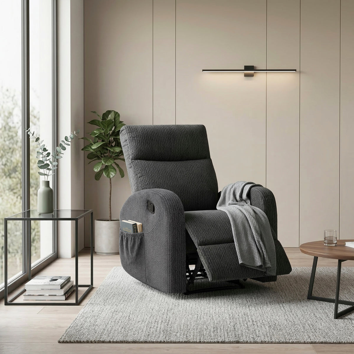 Hadley Taupe Swivel Glider Reclining Chair
