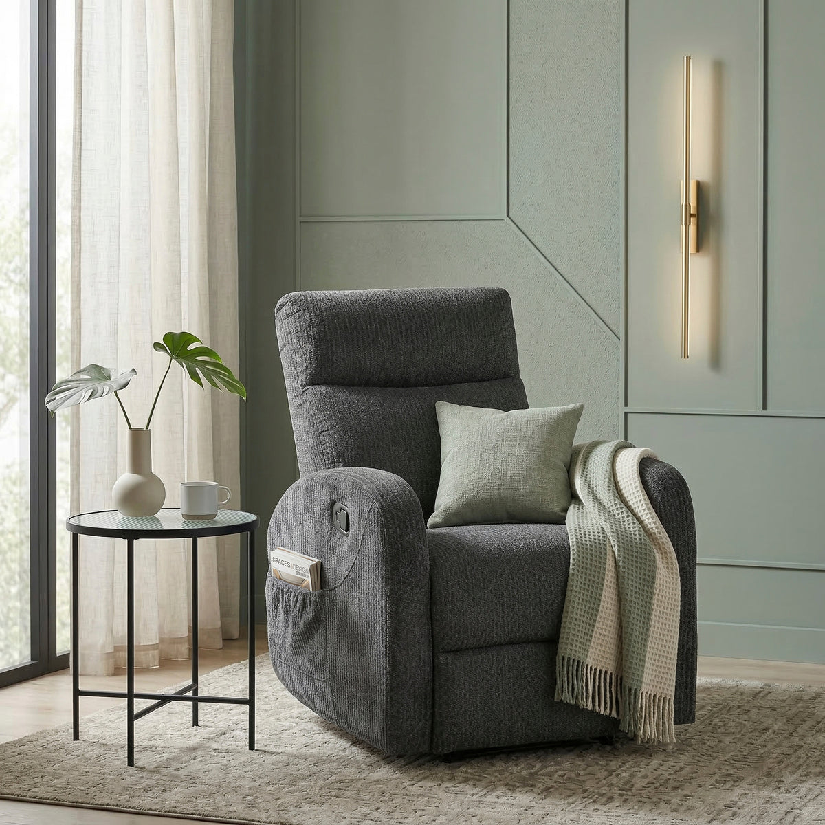 Hadley Taupe Swivel Glider Reclining Chair
