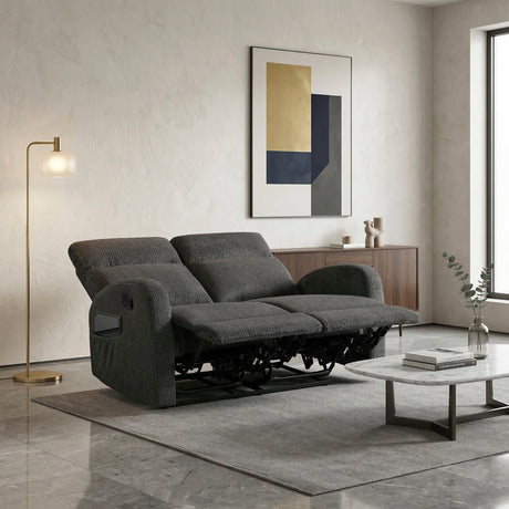 Allen Dark Gray Double Reclining Sofa from Homelegance - Luna Furniture