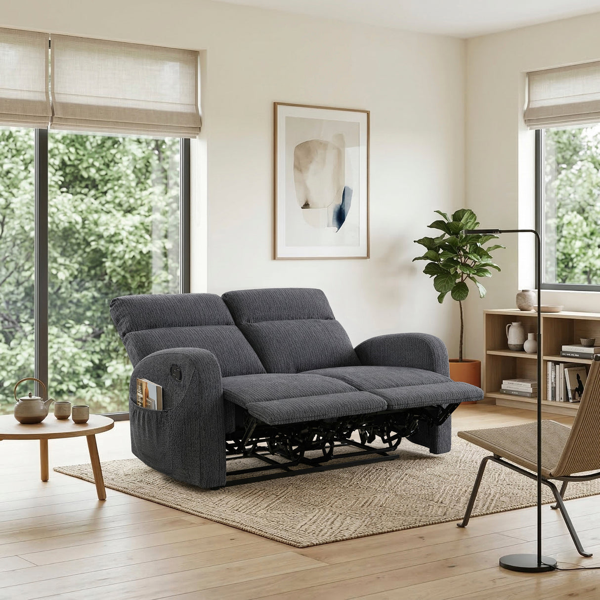Allen Dark Gray Double Reclining Sofa from Homelegance - Luna Furniture