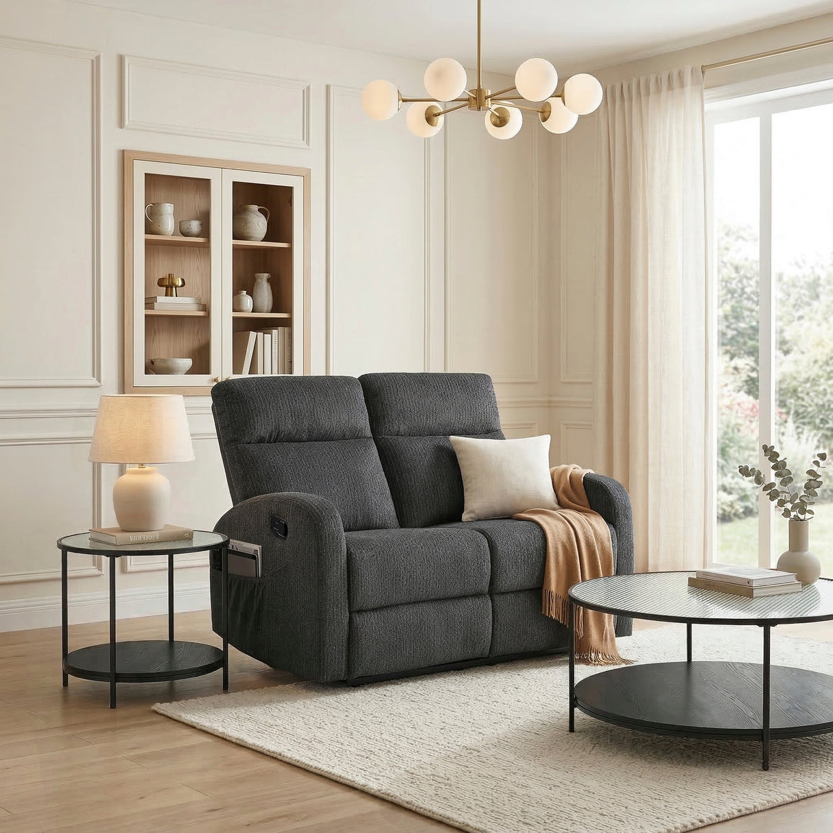 Allen Dark Gray Double Reclining Sofa from Homelegance - Luna Furniture