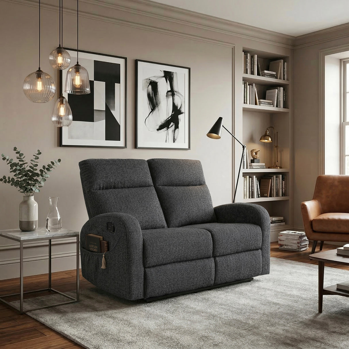 Allen Dark Gray Double Reclining Sofa from Homelegance - Luna Furniture