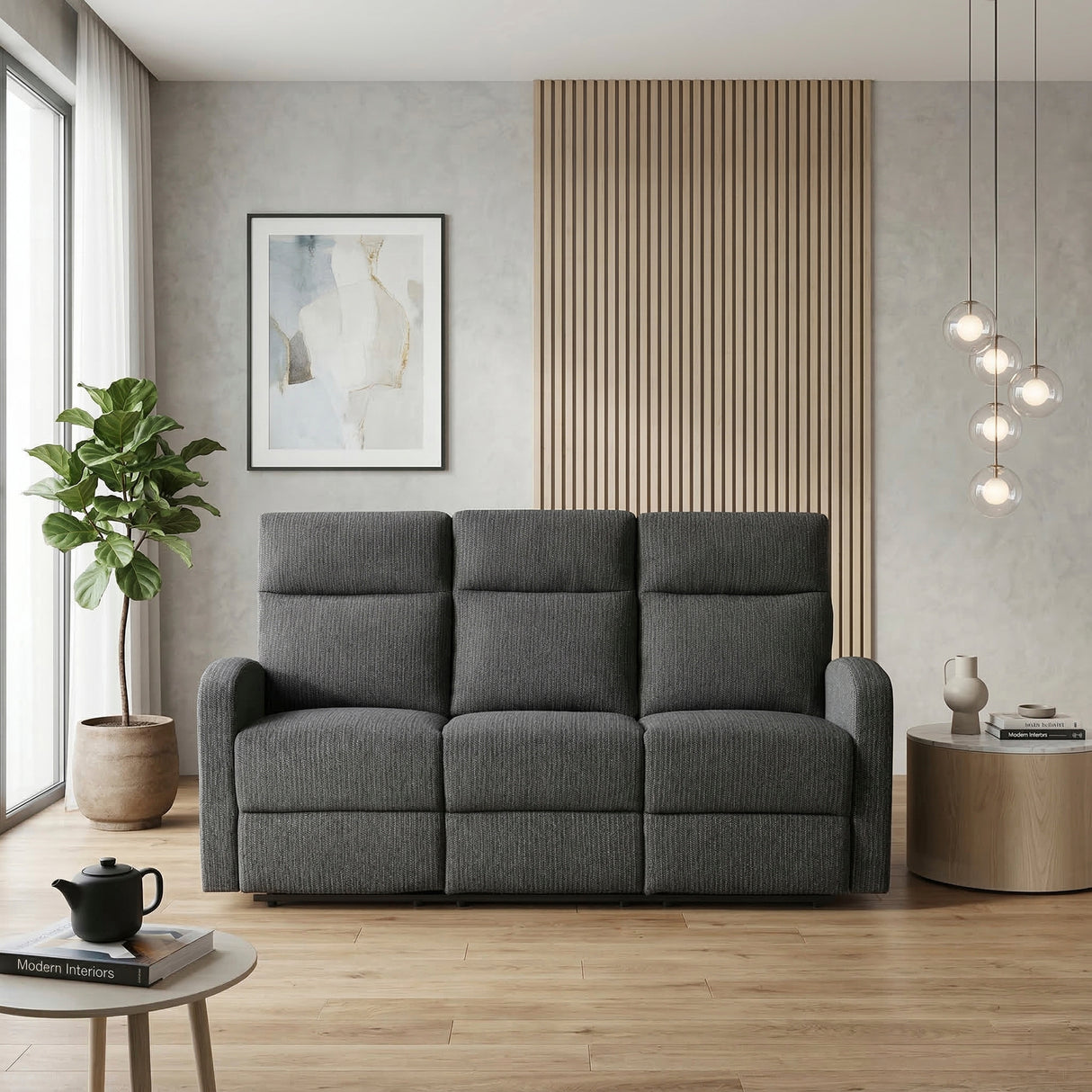 Allen Dark Gray Double Reclining Sofa from Homelegance - Luna Furniture