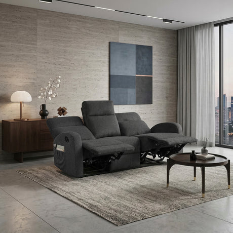 Allen Dark Gray Double Reclining Sofa from Homelegance - Luna Furniture