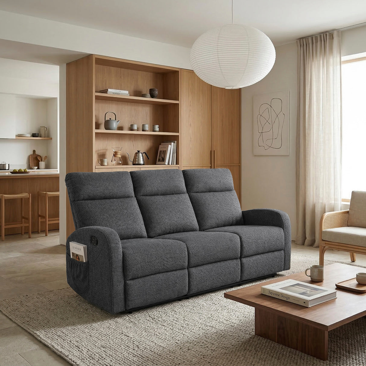 Allen Dark Gray Double Reclining Sofa from Homelegance - Luna Furniture