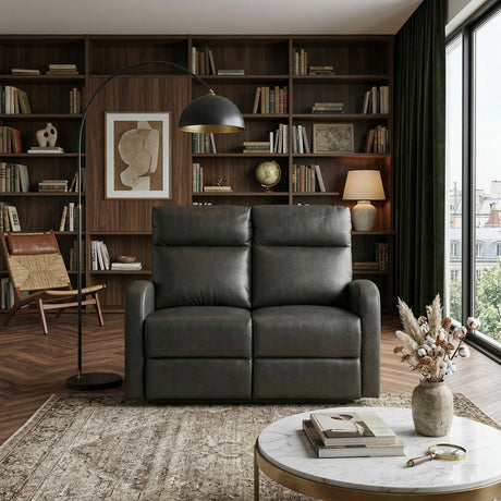 Allen Espresso Double Reclining Love Seat from Homelegance - Luna Furniture