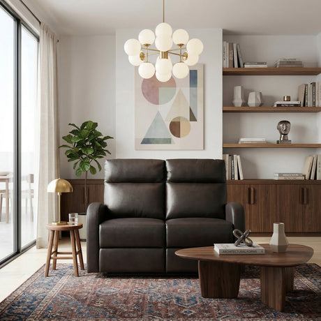 Allen Espresso Double Reclining Love Seat from Homelegance - Luna Furniture
