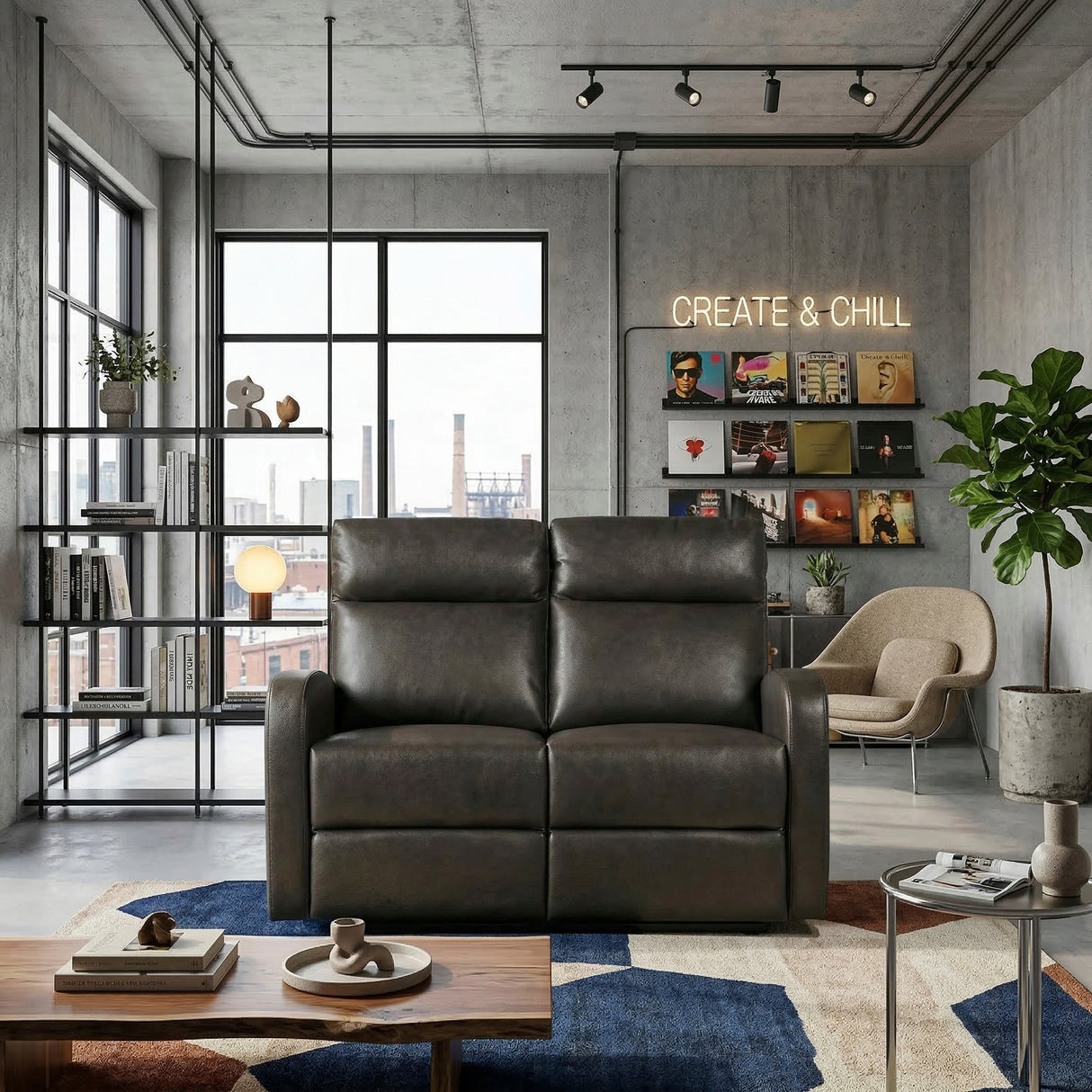 Allen Espresso Double Reclining Love Seat from Homelegance - Luna Furniture