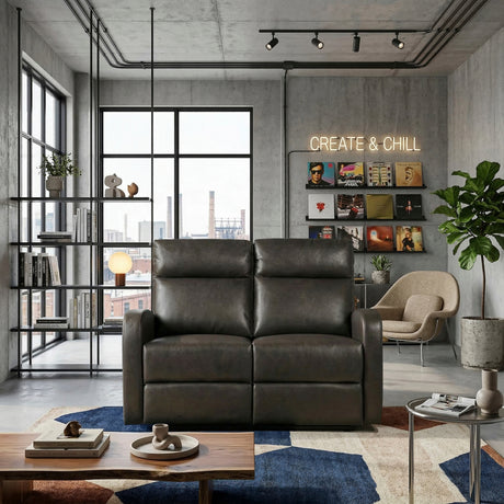 Allen Espresso Double Reclining Love Seat from Homelegance - Luna Furniture