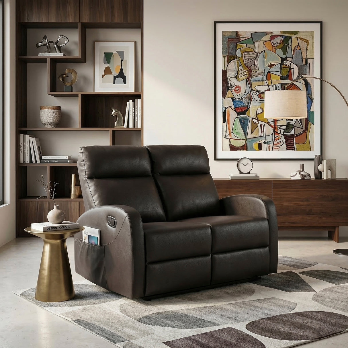 Allen Espresso Double Reclining Love Seat from Homelegance - Luna Furniture