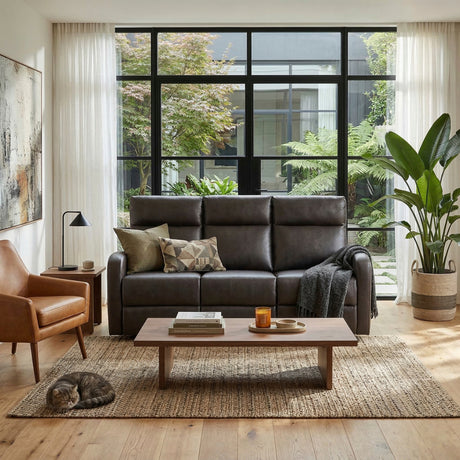 Allen Espresso Double Reclining Sofa from Homelegance - Luna Furniture