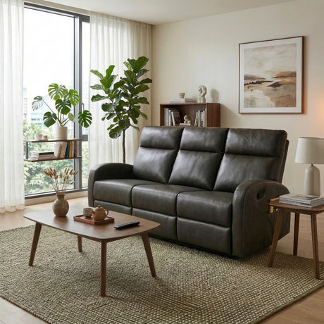 Allen Espresso Double Reclining Sofa from Homelegance - Luna Furniture