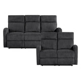 Allen Dark Gray Reclining Living Room Set from Homelegance - Luna Furniture
