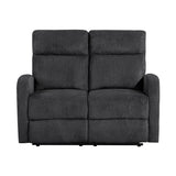 Allen Dark Gray Double Reclining Loveseat from Homelegance - Luna Furniture