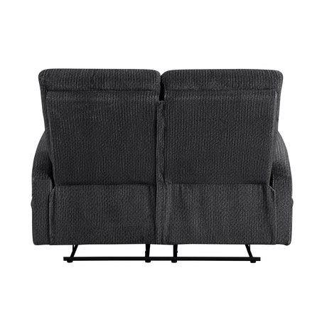 Allen Dark Gray Double Reclining Loveseat from Homelegance - Luna Furniture