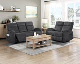 Allen Dark Gray Double Reclining Loveseat from Homelegance - Luna Furniture