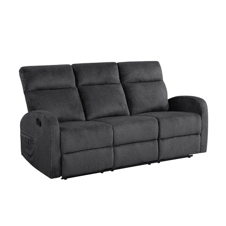 Allen Dark Gray Double Reclining Sofa from Homelegance - Luna Furniture