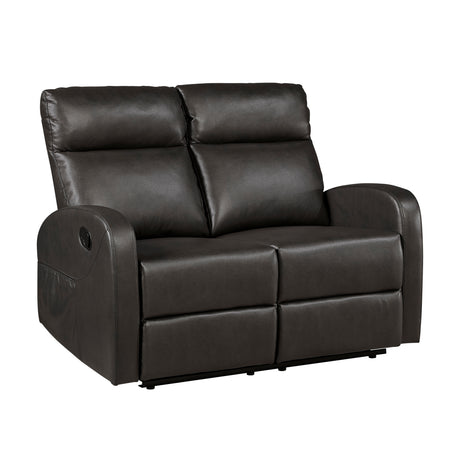 Allen Espresso Double Reclining Love Seat from Homelegance - Luna Furniture