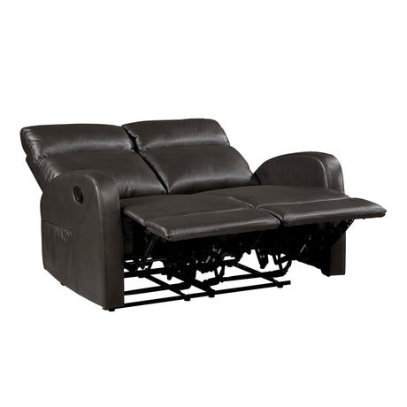 Allen Espresso Double Reclining Love Seat from Homelegance - Luna Furniture