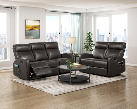 Allen Espresso Double Reclining Love Seat from Homelegance - Luna Furniture