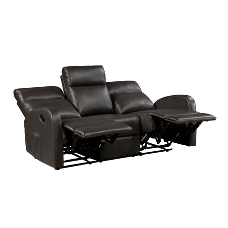 Allen Espresso Double Reclining Sofa from Homelegance - Luna Furniture