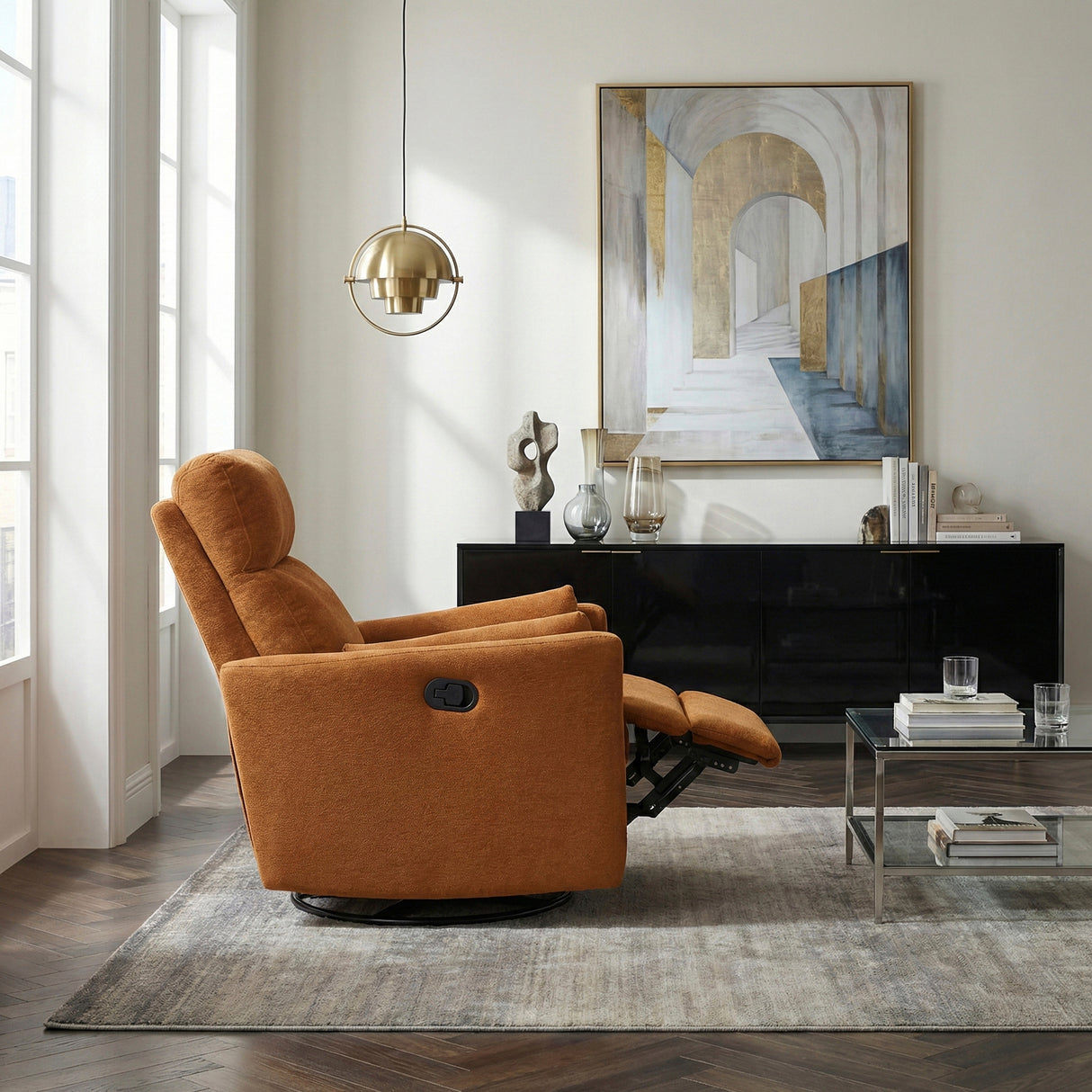 9148RNG-1SW Swivel Glider Reclining Chair from Homelegance - Luna Furniture