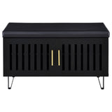 Addie Black 2-Door Padded Entryway Shoe Storage from Coaster - Luna Furniture